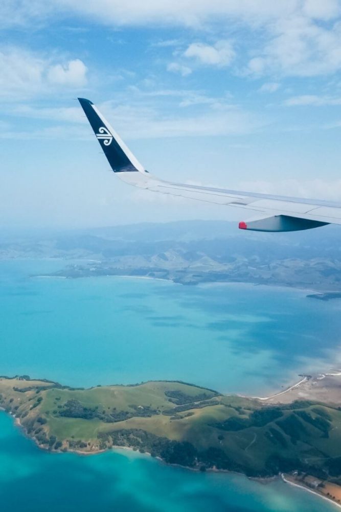 view of new zealand out of plane window - how t oavoid jet lag