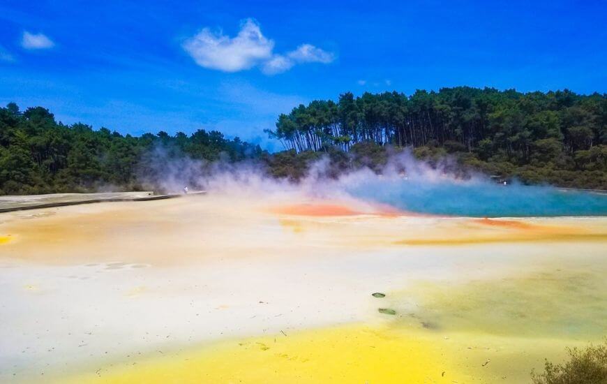 wai-o-tapu champagne pool in rotorua another one of the great day trips from auckland