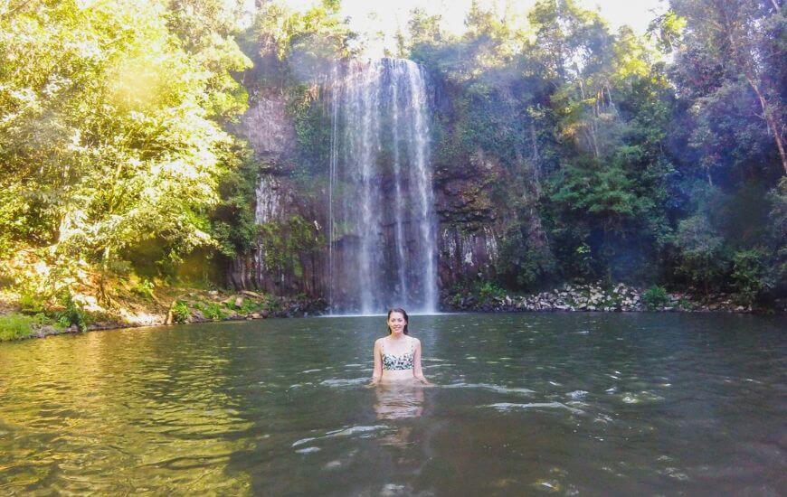 woman in an australian waterfall advantages of a gap year