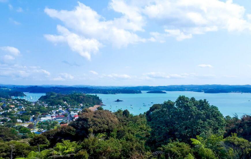 viewpoint over blue ocean and the bay of islands - some common day trips from auckland