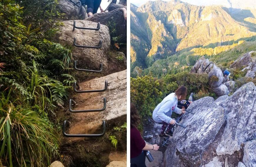 metal stairs on pinnacles hike