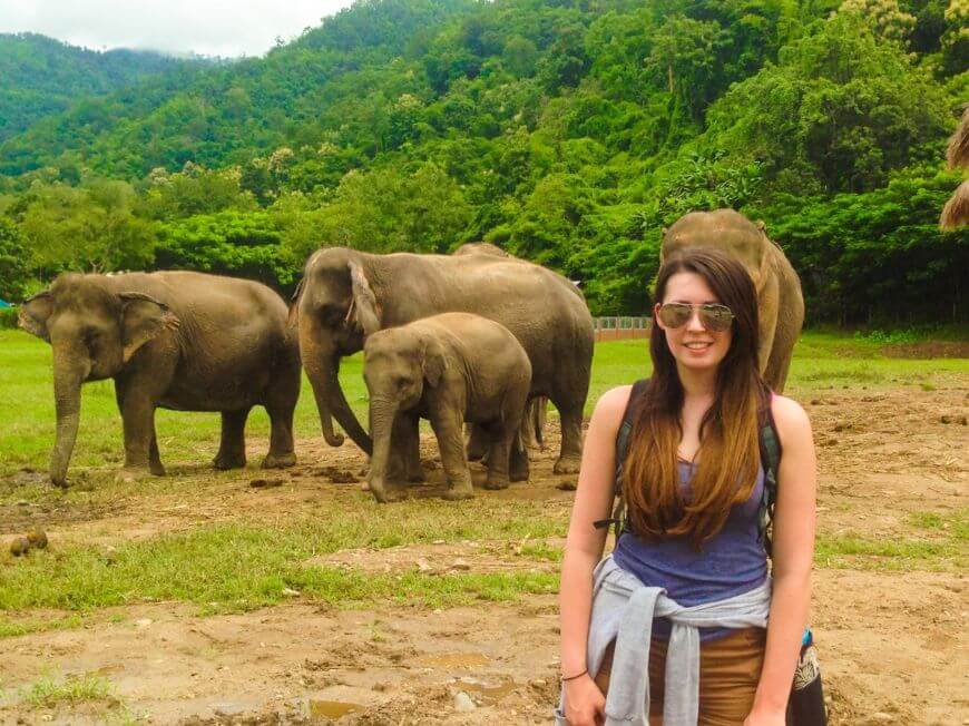 Volunteering at an elephant park