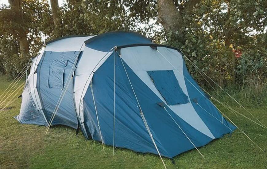blue tent for a camping trip