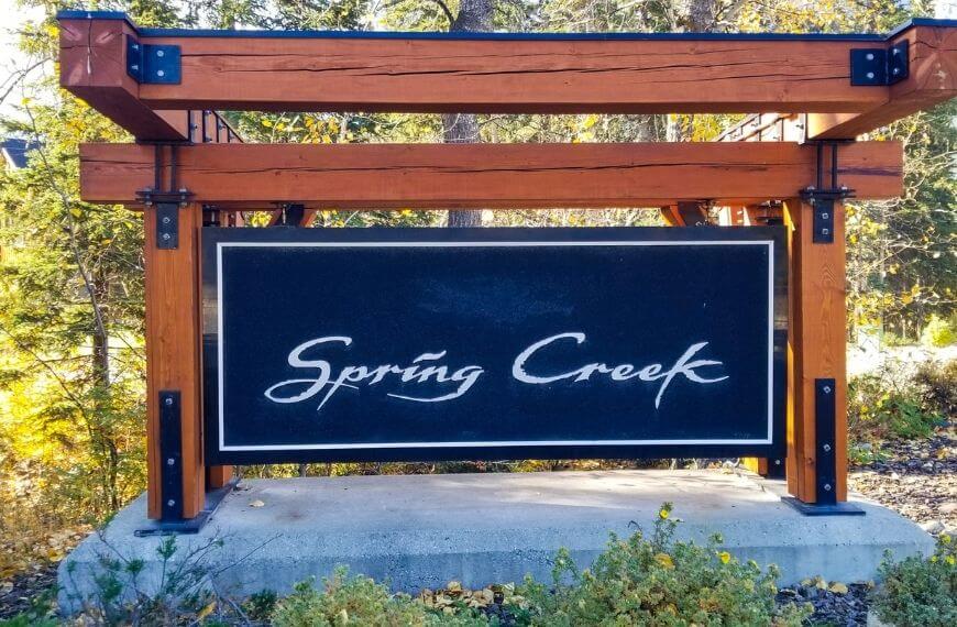 Spring Creek Sign in Canmore