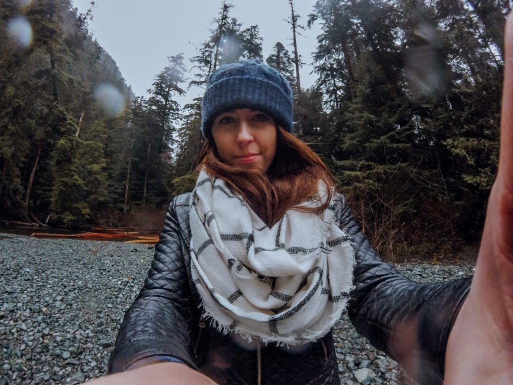 A selfie in the rain on vancouver island