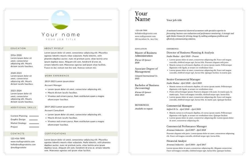 two resume styles accepted in canada after moving from the uk