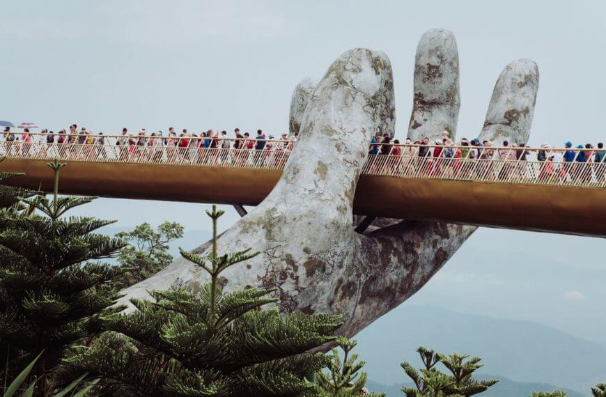 The well known hand bridge in Vietnam