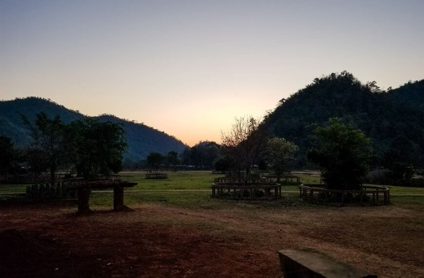 sunrise over the park
