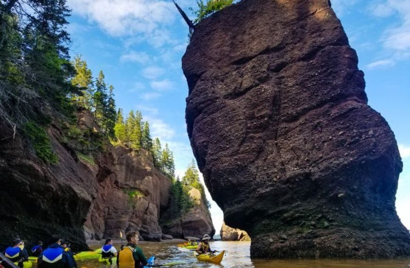 Kayaking the world's highest tides at Hopewell Rocks, NB