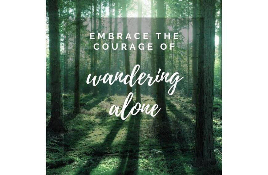 green mossy forest with quote on the foreground