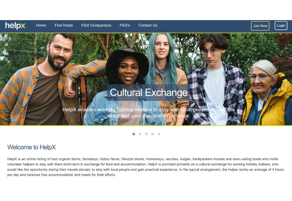 HelpX is a lesser known platform that allows people to experience work exchanges and is one of the top 5 similar sites to that of Workaway