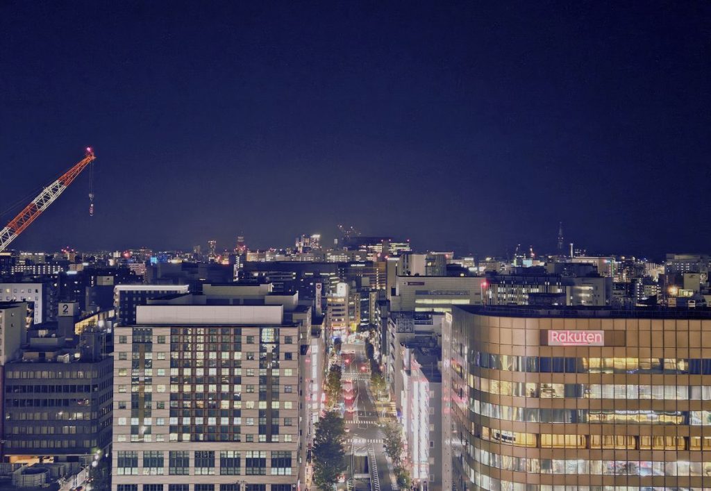 nighttime view of the city after dark