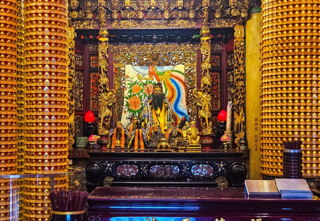 Deity being worshipped to at the temple